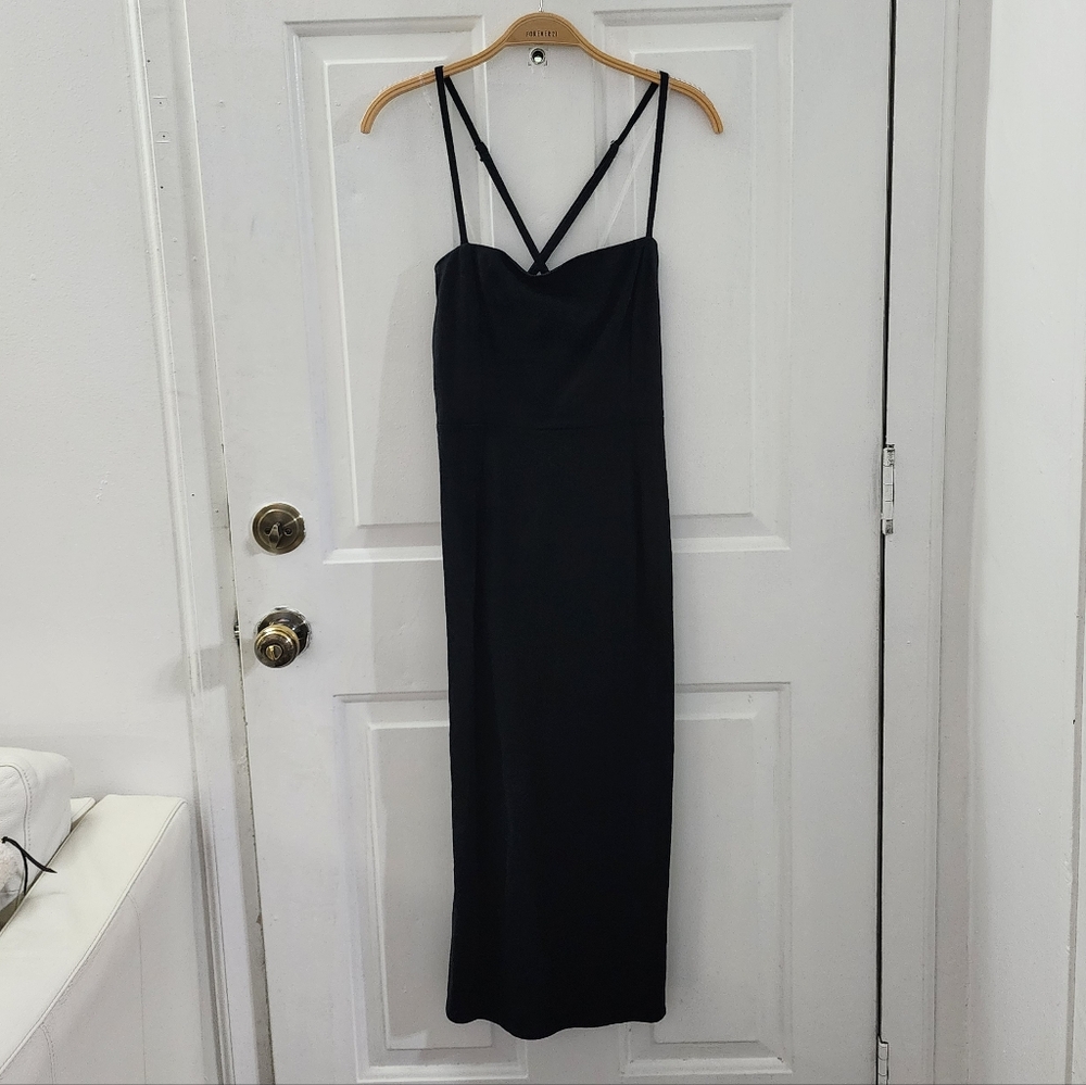 Wild Fable Black Linen Midi Dress- NWOT -size 10